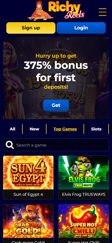 Richy Reels Casino Mobile screenshot